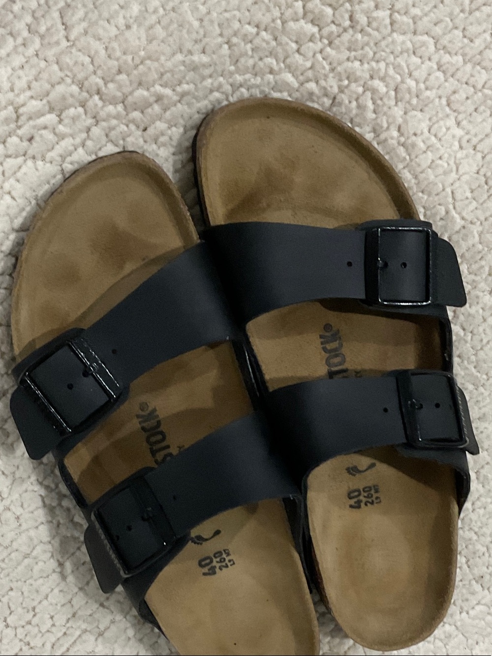 Birkenstock Arizona Black Buckle Sandals Sz 40 - Picture 2 of 4
